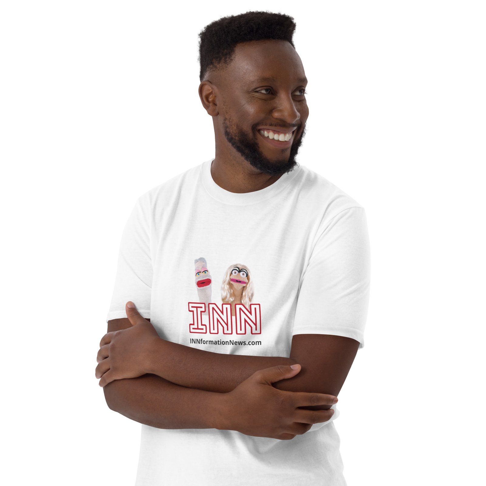 INN 'Brian & Sandy - WHITE Logo' Unisex T-Shirt - Image 3