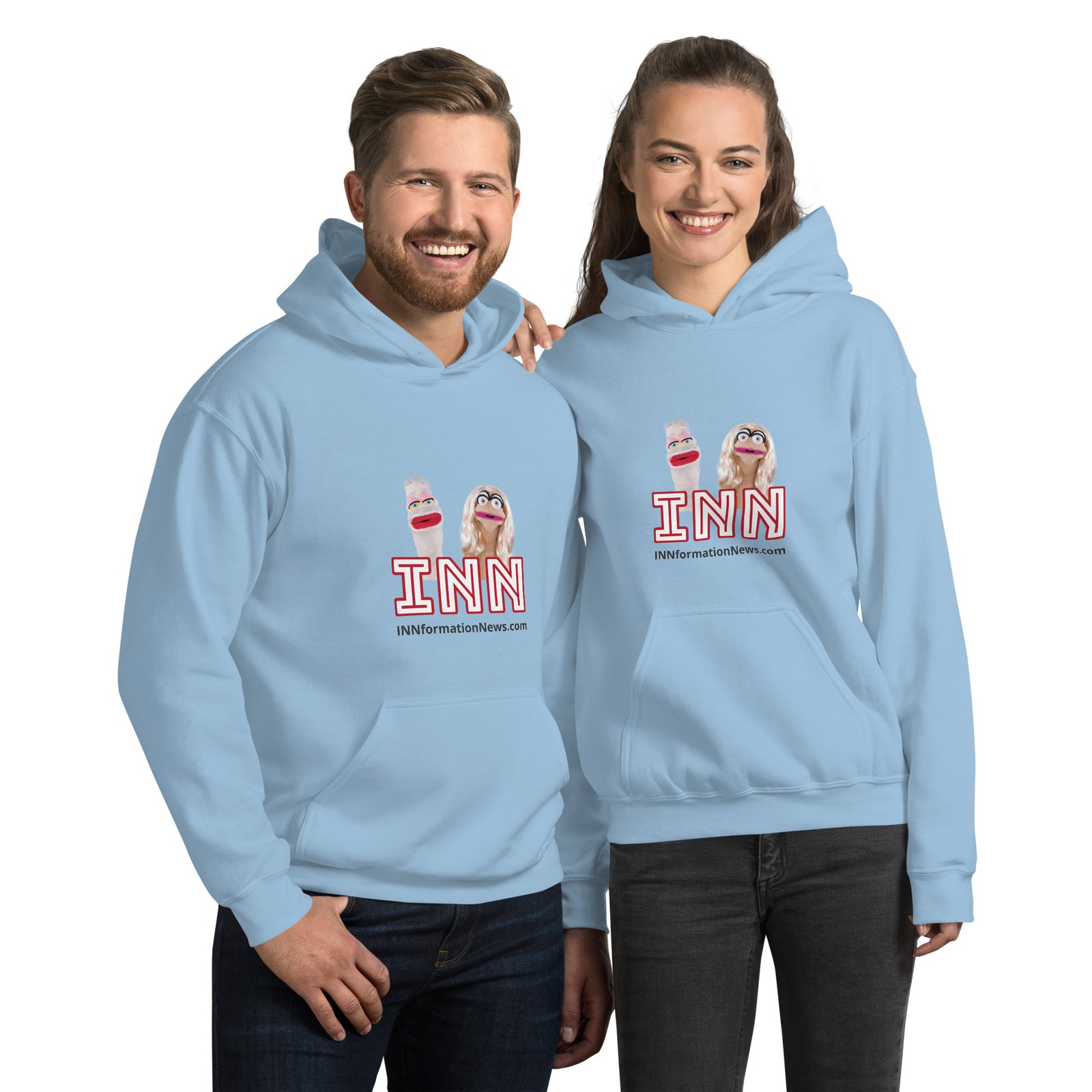 INN 'Brian & Sandy - WHITE Logo' Unisex Hoodie - Image 16