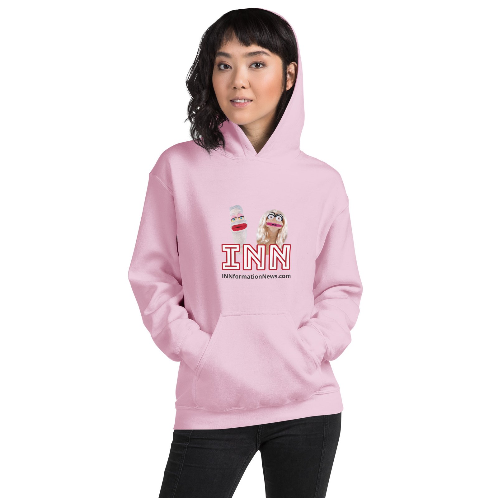 INN 'Brian & Sandy - WHITE Logo' Unisex Hoodie - Image 8