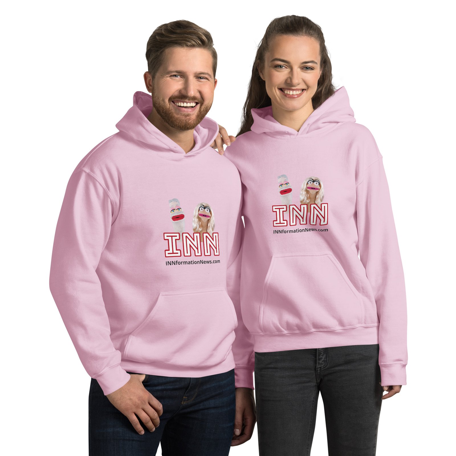 INN 'Brian & Sandy - WHITE Logo' Unisex Hoodie - Image 15