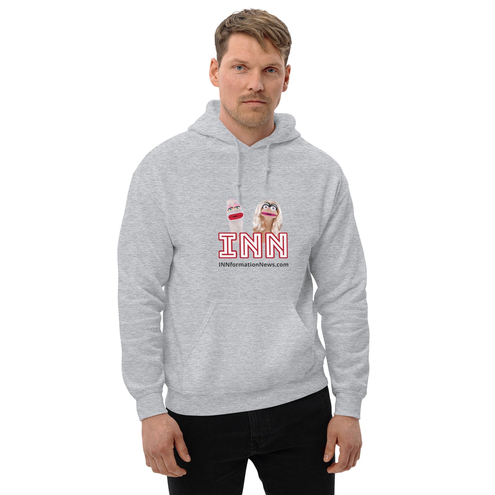 INN 'Brian & Sandy - WHITE Logo' Unisex Hoodie - Image 3