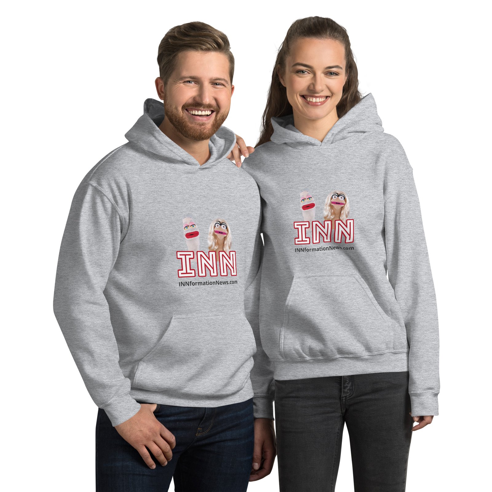INN 'Brian & Sandy - WHITE Logo' Unisex Hoodie - Image 17