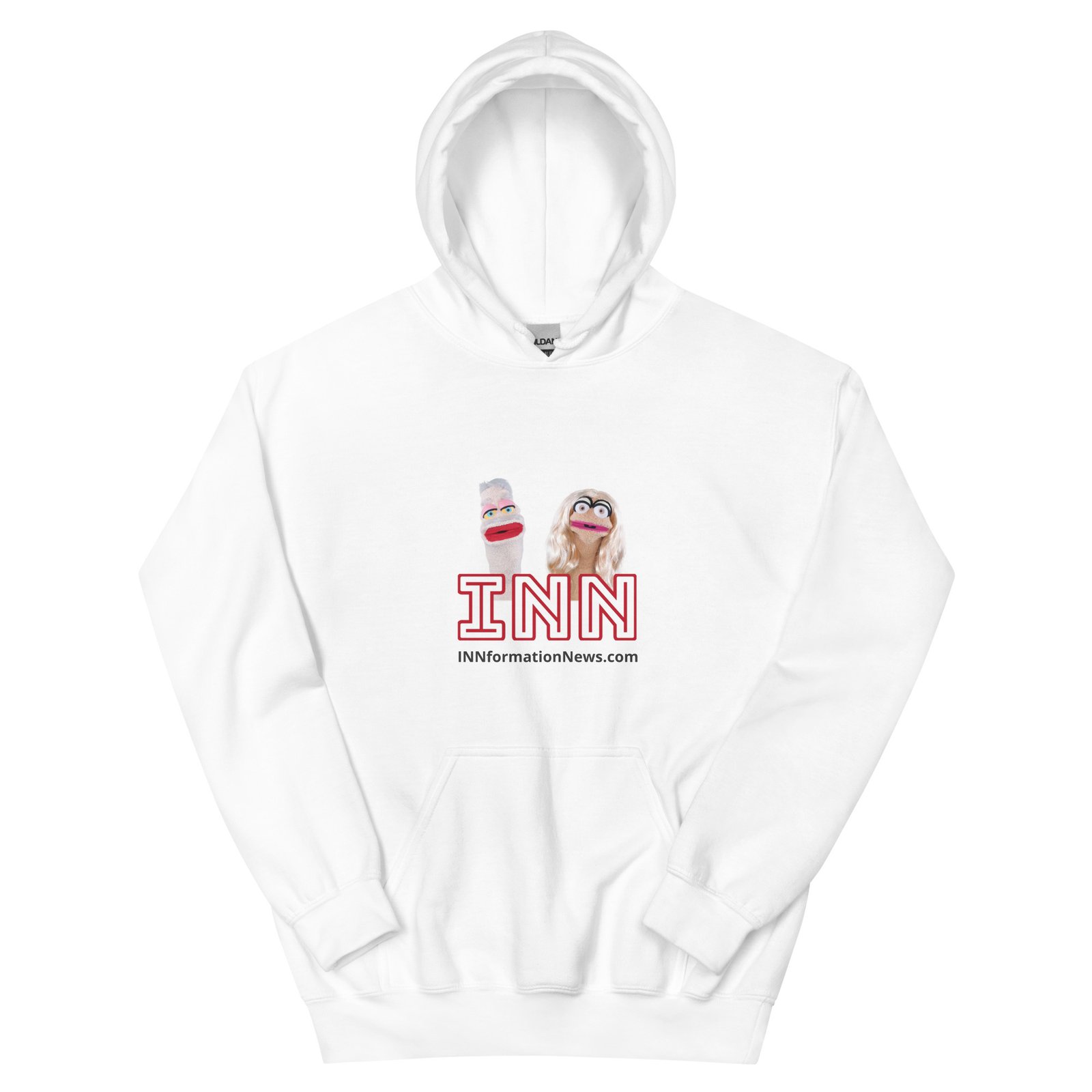 INN 'Brian & Sandy - WHITE Logo' Unisex Hoodie - Image 13